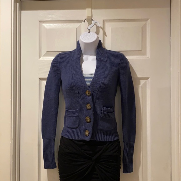 American Eagle Outfitters Sweaters - American Eagle button up ribbed knit cardigan in cobalt blue in size XS